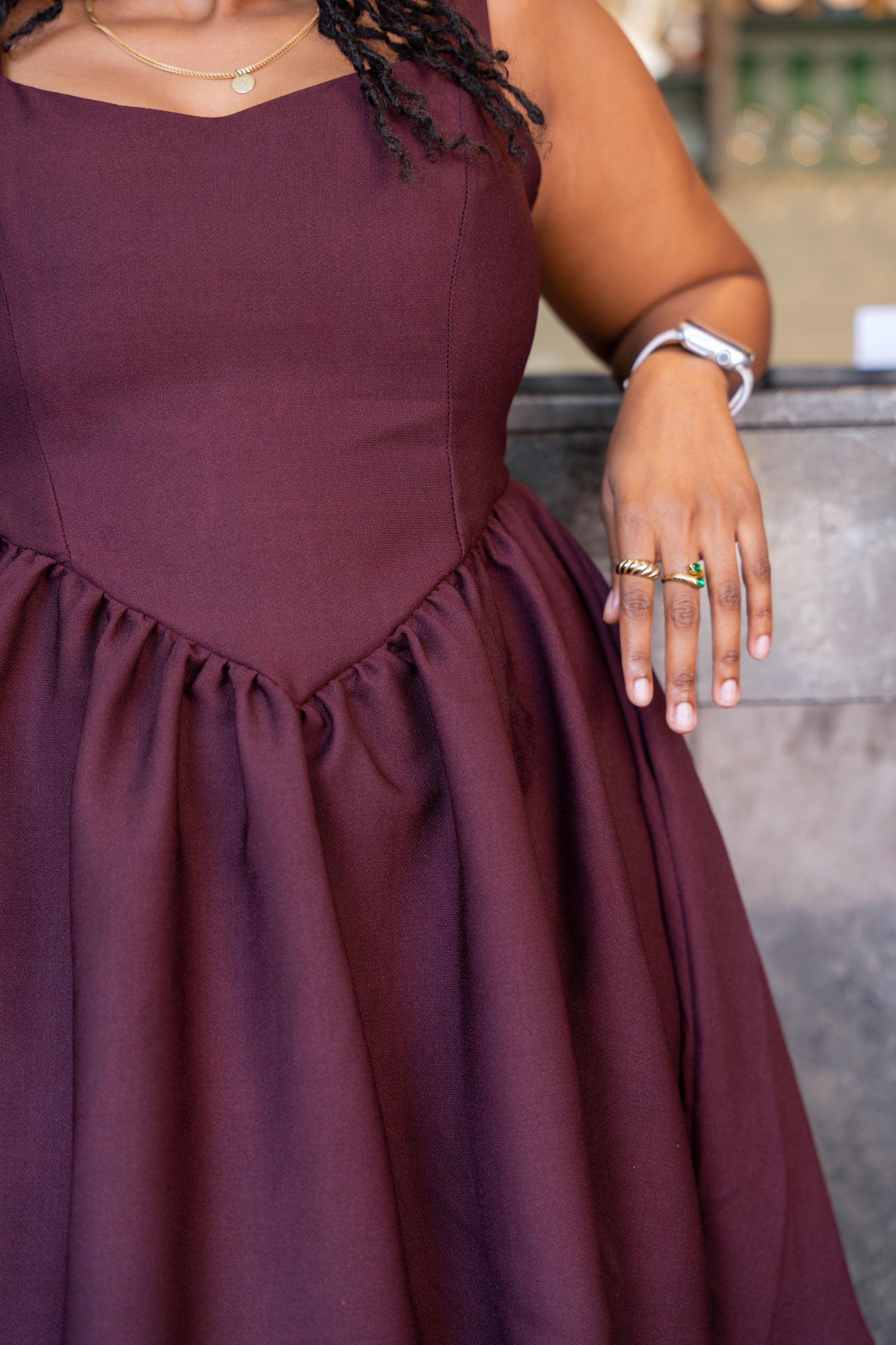 The Baby Doll Burgundy Mini Dress